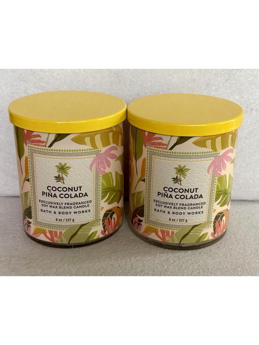 Set of 2 Bath & Body Works Coconut Pina Colada 8oz. Single-Wick Jar Candle NEW